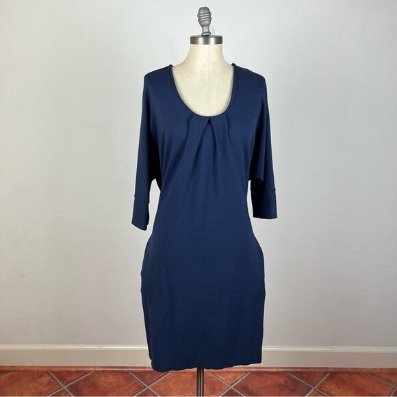 Whistles Navy Blue Tie Waist Dress - Picture 1 of 8